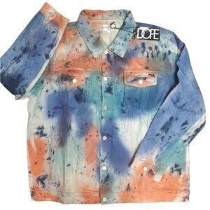 Sz 2xl Dope brand Multicolor Tie-Dye Denim Jacket
